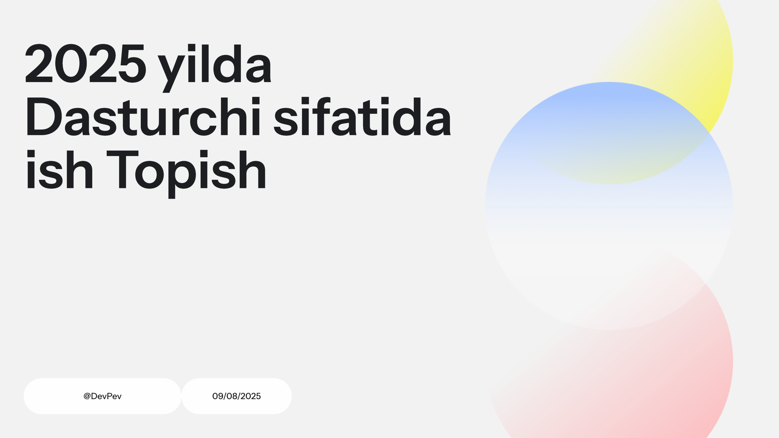 How to find a job as Software Engineer in 2025 by Khurshidbek Kobilov