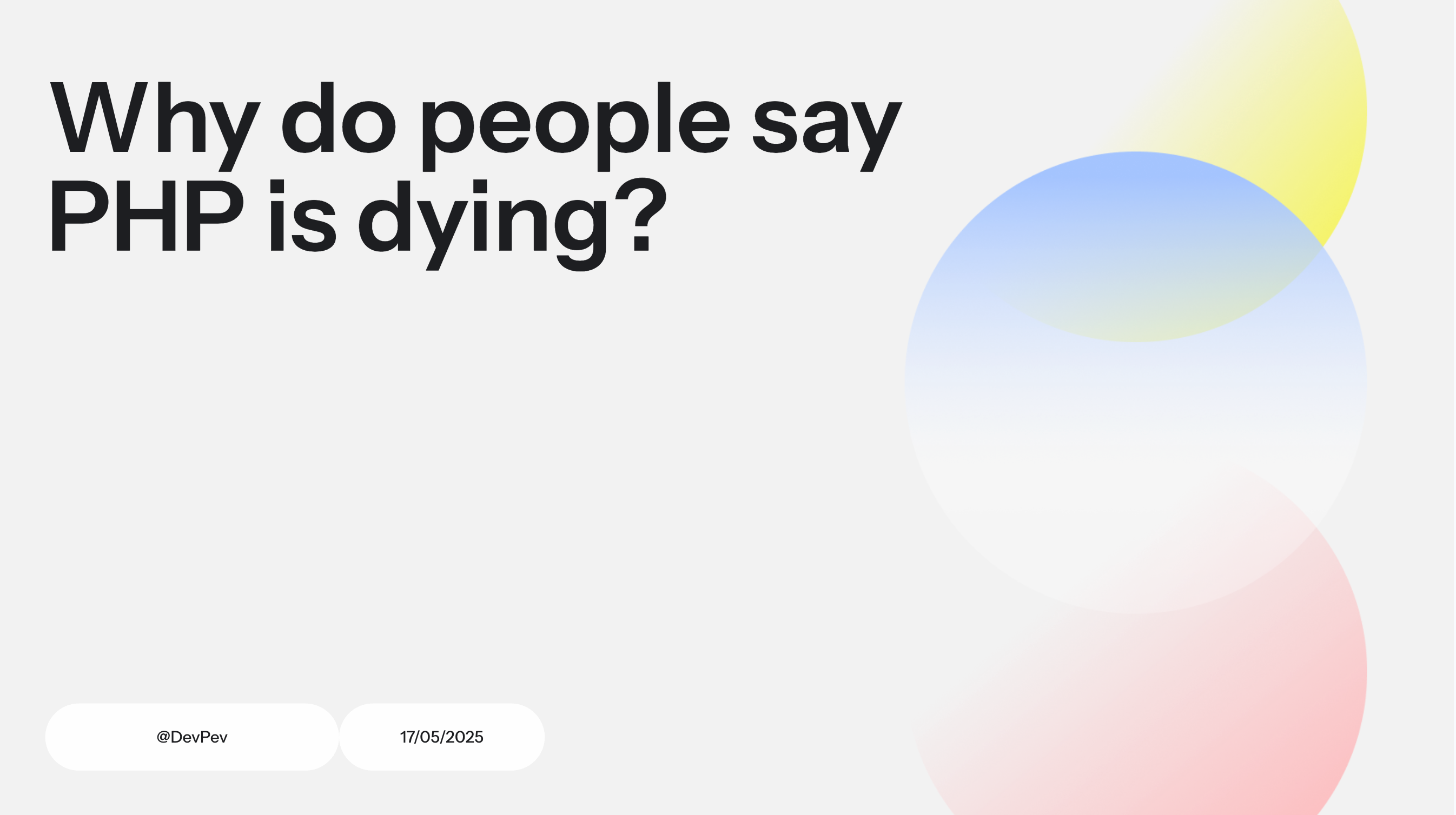 Why do people say PHP is dying? by Khurshidbek Kobilov